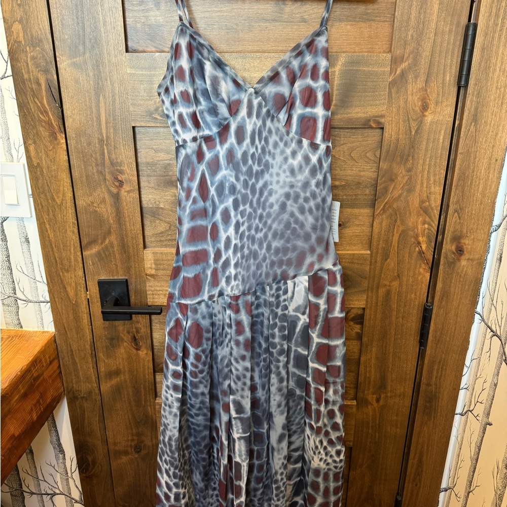 Nordstrom Spaghetti Strap Animal Print Midi Dress - Picture 2 of 5